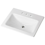 Gerber Plumbing - Wicker Park Countertop Lavatory 20-7/8''x17-3/4'' Rectangle with U-Shaped Basin - Low-Profile - 8''CC White - White