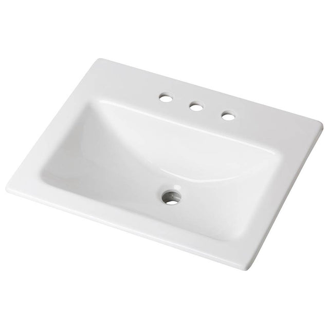 Gerber Plumbing - Wicker Park Countertop Lavatory 20-7/8''x17-3/4'' Rectangle with U-Shaped Basin - Low-Profile - 8''CC White - White