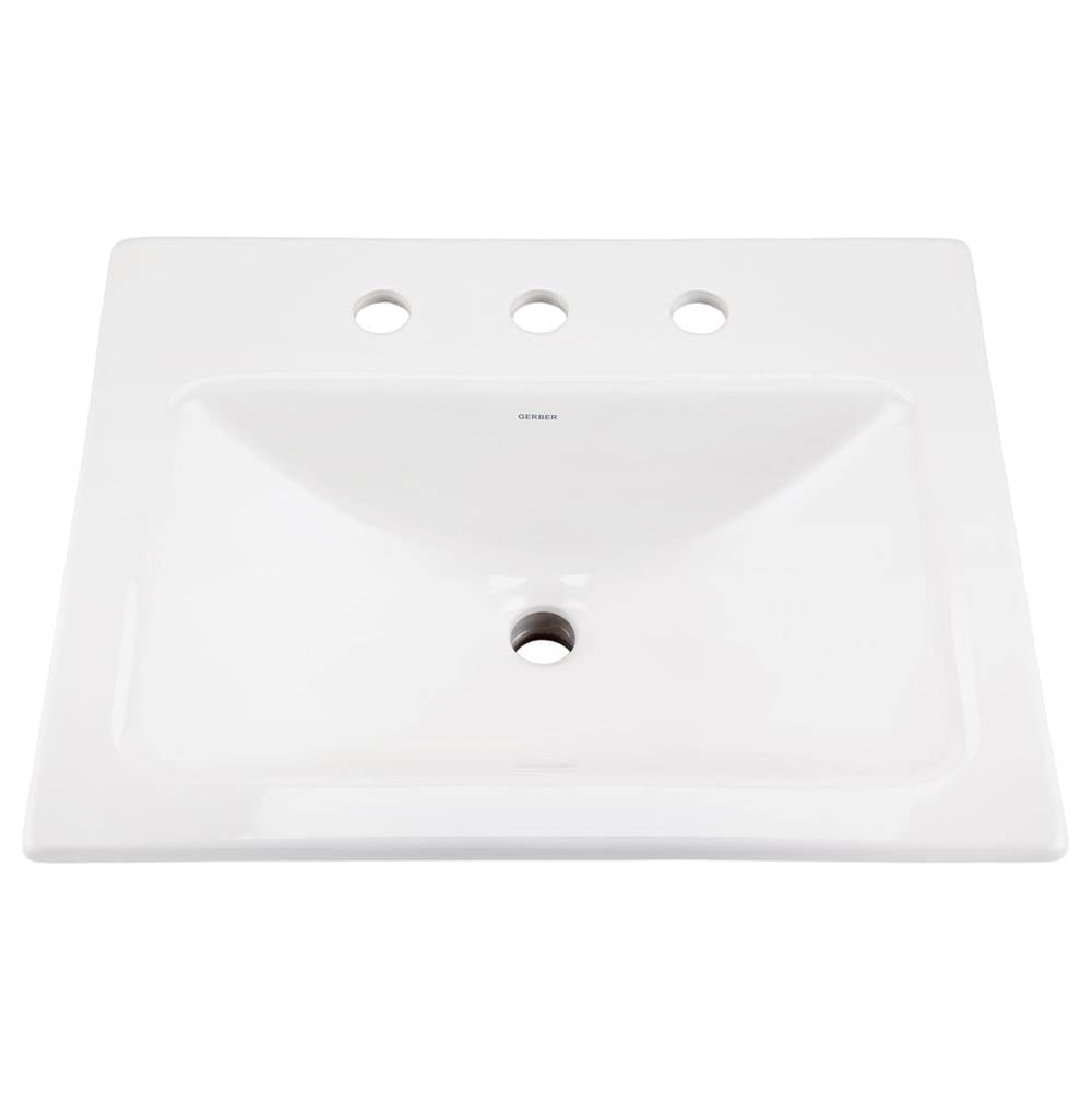 Wicker Park Countertop Lavatory 20-7/8''x17-3/4'' Rectangle with U-Shaped Basin - Low-Profile - 8''CC White