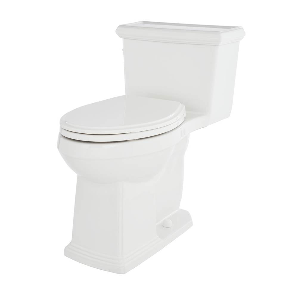 Gerber Plumbing - Logan Square 1.28gpf 1pc ADA Elongated Simple CT Toilet 12'' Rough-In White - White