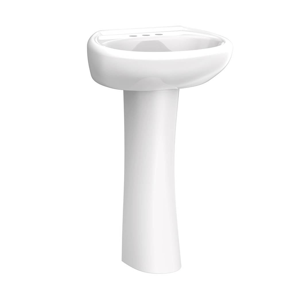 Maxwell Petite 4''CC Ped Lav Combo: G0012504 Lav w/ G0029842 Ped White