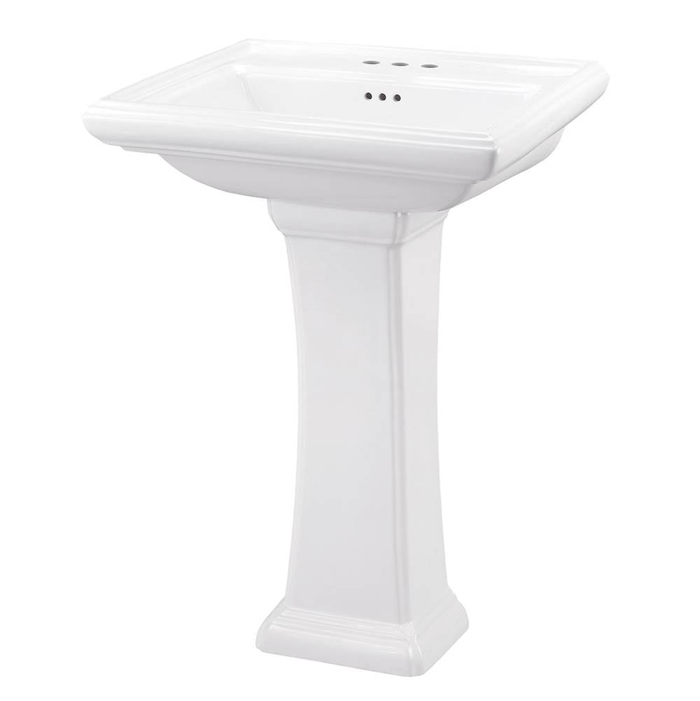 Gerber Plumbing - Logan Square Peitie 4''CC Ped Lav Combo: G0012555 Lav w/ G0029847 Ped White - White