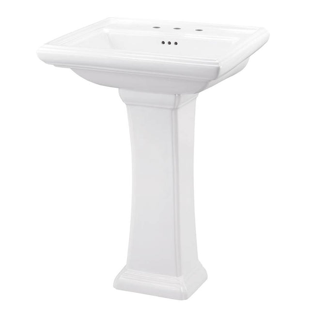 Gerber Plumbing - Logan Square Petite 8''CC Ped Lav Combo: G0012559 Lav w/ G0029847 Ped White - White