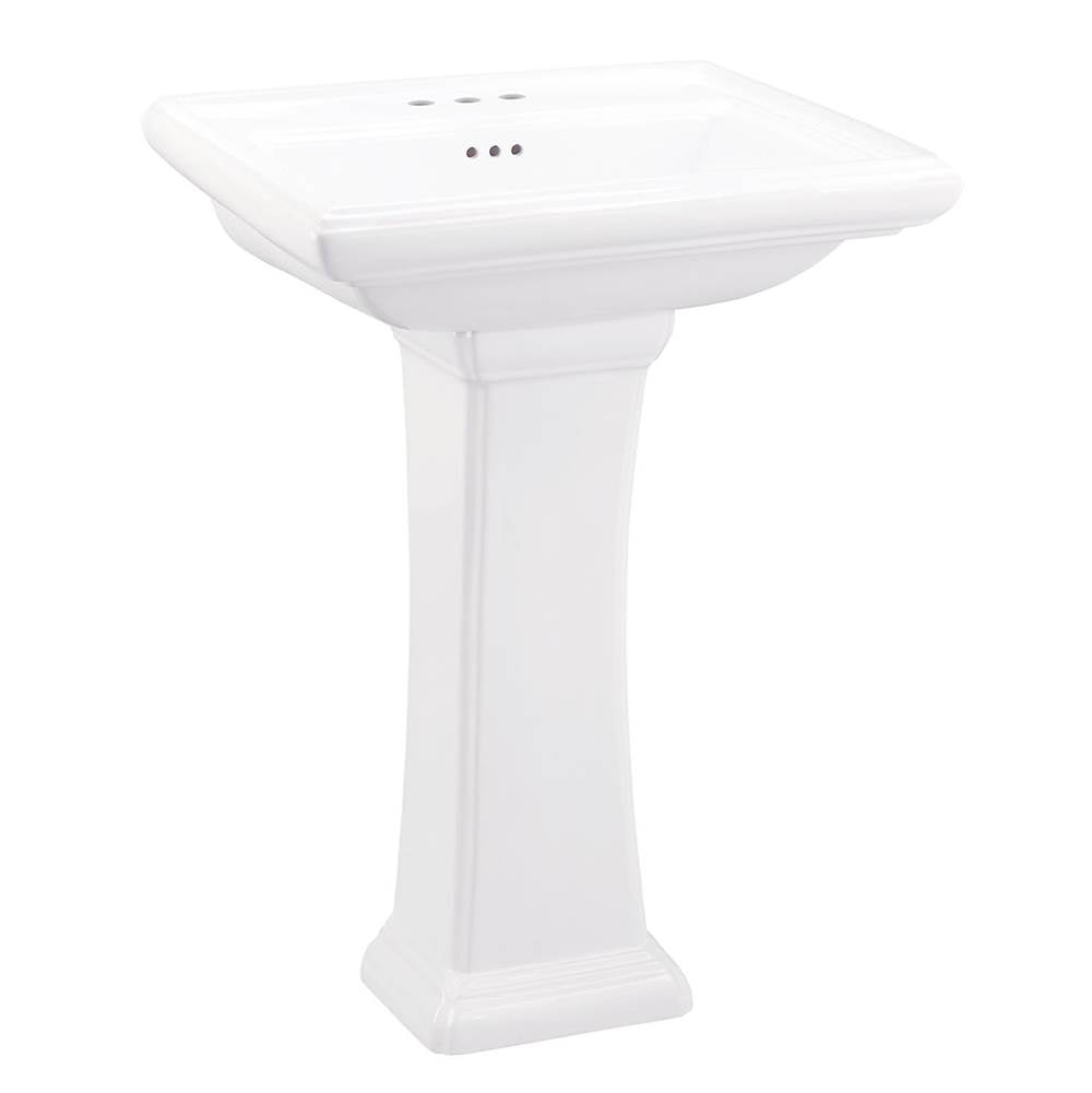 Logan Square Standard 4''CC Ped Lav Combo: G0012585 Lav w/ G0029847 Ped White