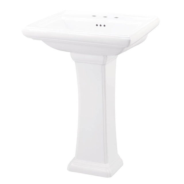 Gerber Plumbing - Logan Square Standard 8''CC Ped Lav Combo: G0012589 Lav w/ G0029847 Ped White - White