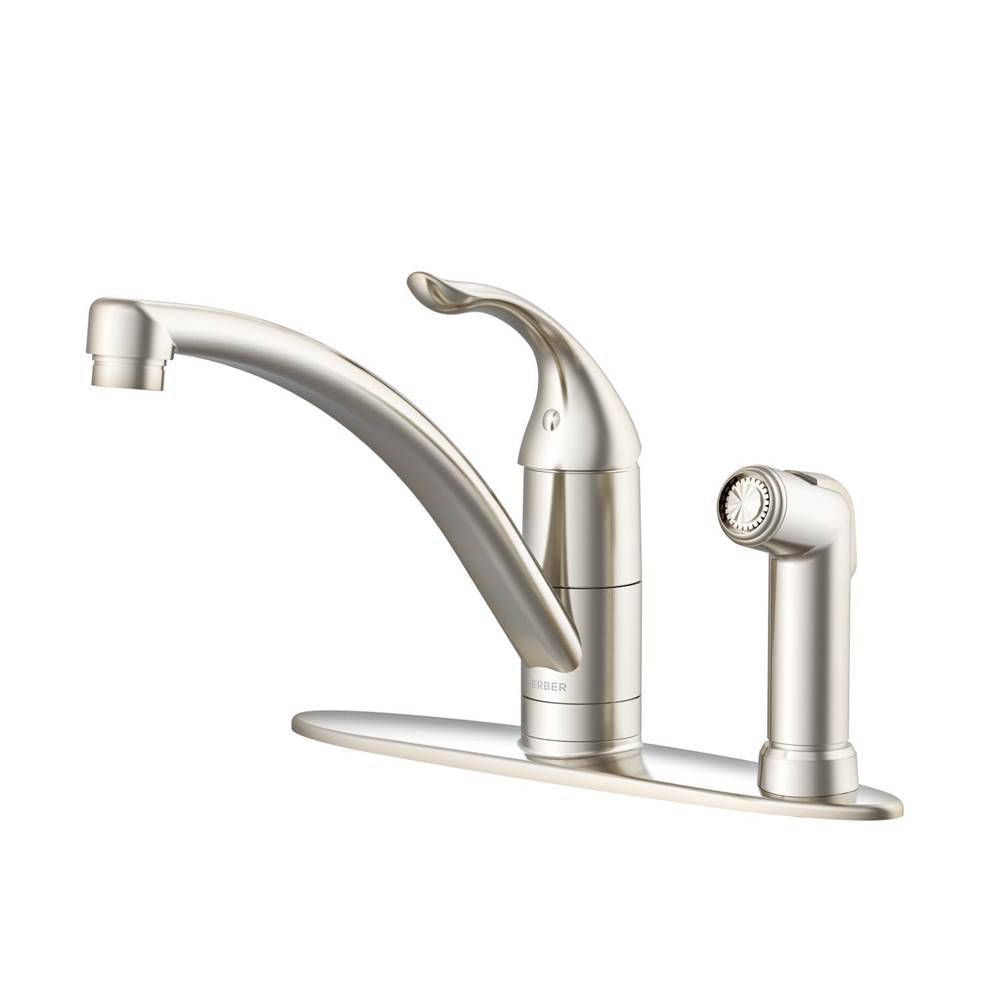 Gerber Plumbing - Viper 1H Kitchen Faucet w/ Spray on Deck 1.75gpm Aeration/2.2gpm Spray Stainless Steel - Stainless Steel