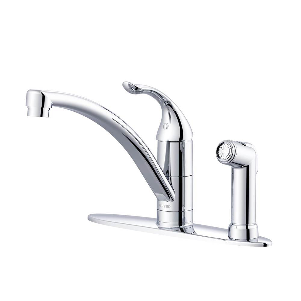 Gerber Plumbing - Viper 1H Kitchen Faucet w/ Spray on Deck 1.75gpm Aeration/2.2gpm Spray Chrome - Chrome