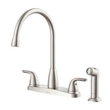 Gerber Plumbing - Viper 2H High Arc Kitchen Faucet w/ Spray 1.75gpm Stainless Steel - Stainless Steel