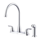 Gerber Plumbing - Viper 2H High Arc Kitchen Faucet w/ Spray 1.75gpm Chrome - Chrome