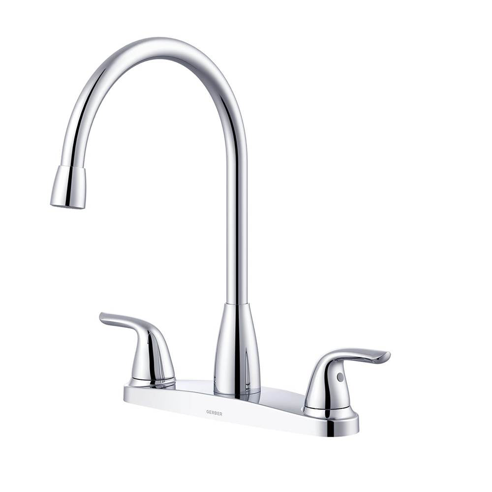 Gerber Plumbing - Viper 2H High Arc Kitchen Faucet w/out Spray 1.75gpm Chrome - Chrome