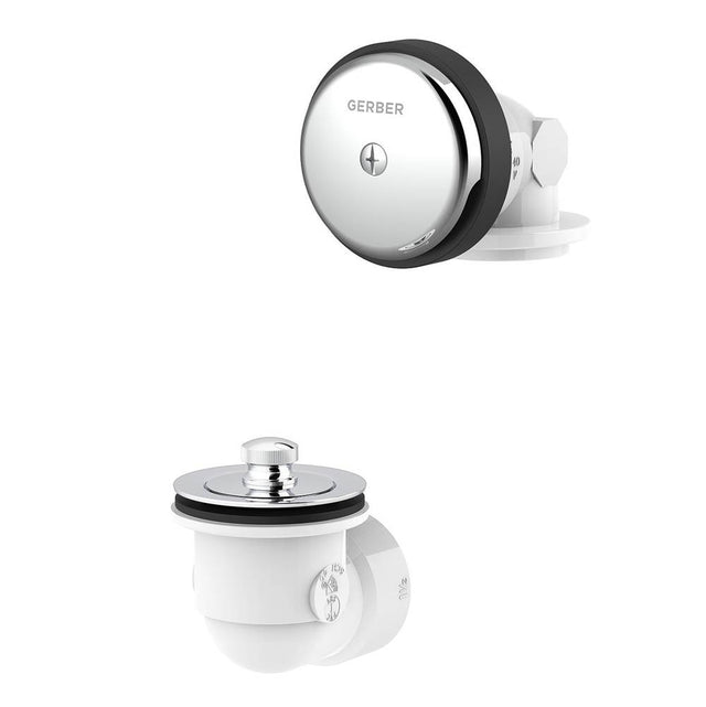 Gerber Plumbing - Gerber Classics Schedule 40 PVC Lift & Turn Drain Kit for Standard Tub with Foam Gasket and One-Hole Faceplate Chrome - Chrome