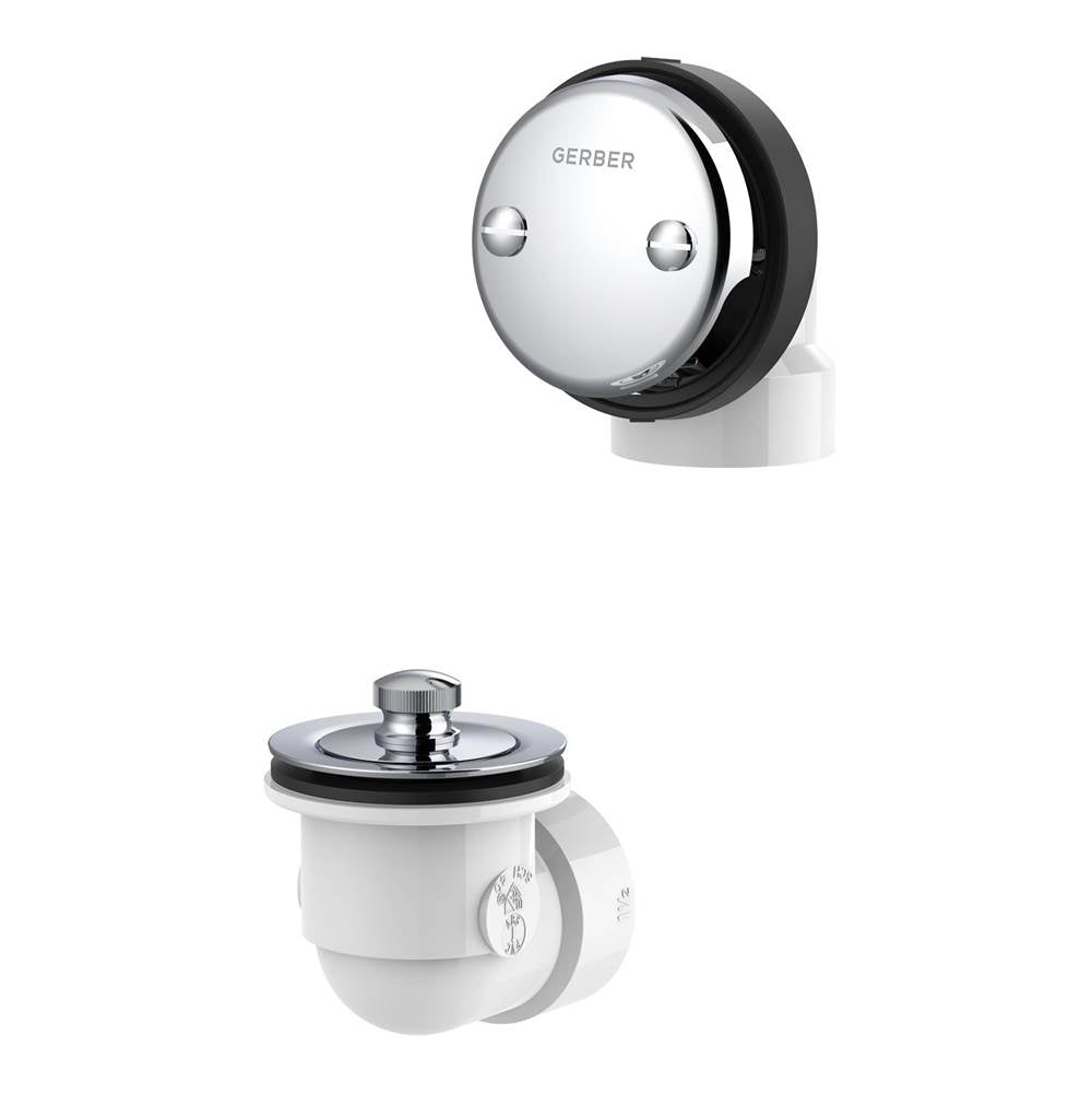 Gerber Plumbing - Gerber Classics Schedule 40 PVC Lift & Turn Drain Kit for Standard Tub with Retaining Ring Chrome - Chrome