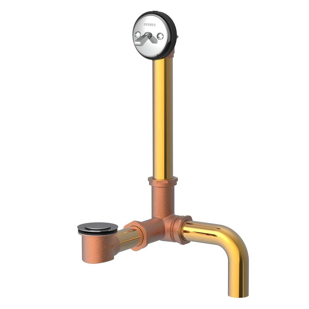 Gerber Plumbing - Gerber Classics Pop-up Side Outlet 20 Gauge Drain for Standard Tub with Brass Nuts Chrome - Chrome