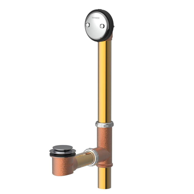 Gerber Plumbing - Gerber Classics Auto Trip Fit-all 20 Gauge Drain for Standard Tub Chrome - Chrome