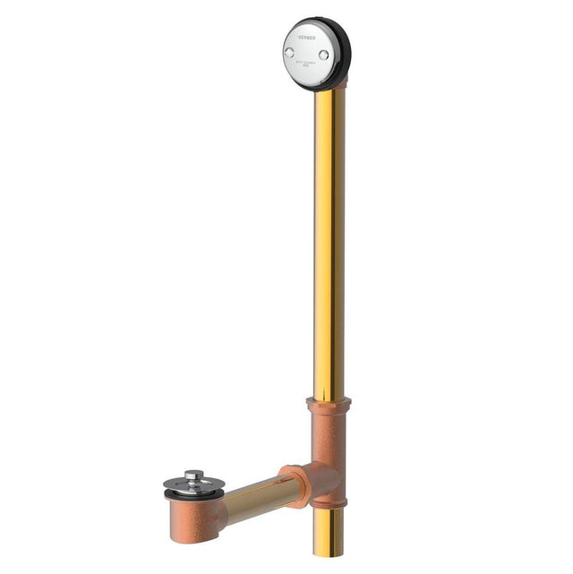 Gerber Plumbing - Gerber Classics Lift & Turn Drain for Roman Tub with ''Clean Out Here'' Faceplate Chrome - Chrome