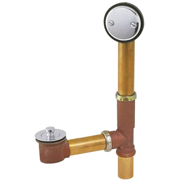 Gerber Plumbing - Gerber Classics Lift & Turn 20 Gauge Drain for Standard Tub with Female Outlet Tee & Retaining Ring Chrome - Chrome