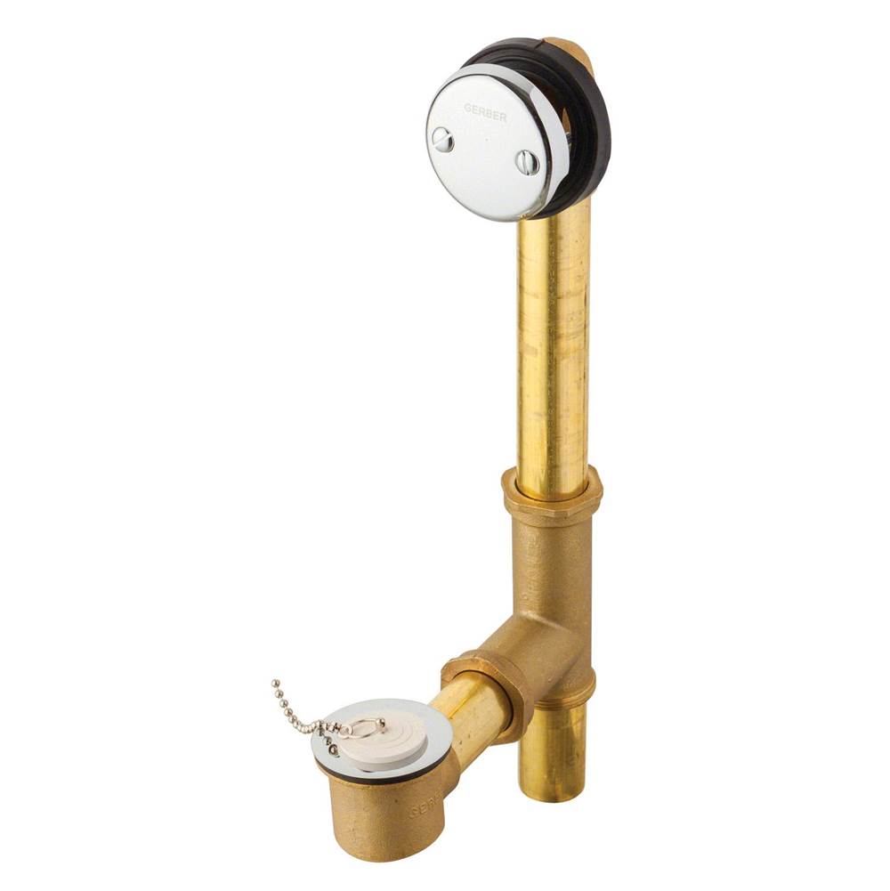 Gerber Plumbing - Gerber Classics Chain & Stopper Fit-all 20 Gauge Drain for Standard Tub Chrome - Chrome
