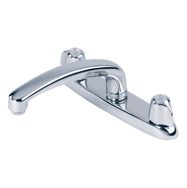 Gerber Plumbing - Gerber Classics 2H Kitchen Faucet Deck Plate Mounted w/ Metal Handles & Acrylic Hot Cold Index Buttons 1.75gpm Ceramic Cartridge Chrome - Chrome