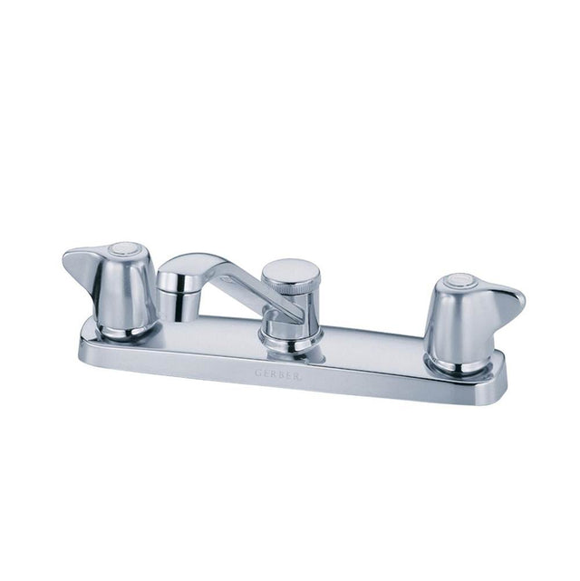 Gerber Plumbing - Maxwell 2H Kitchen Faucet w/ Metal Handles & 8'' D-Tube Spout 1.75gpm Chrome - Chrome