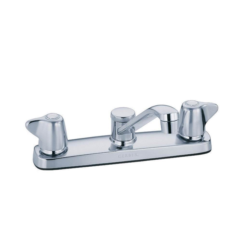 Maxwell 2H Kitchen Faucet w/ Metal Handles & 8'' D-Tube Spout 1.75gpm Chrome