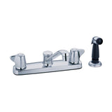 Maxwell 2H Kitchen Faucet w/ Metal Handles Spray & 8'' D-Tube Spout 1.75gpm Aeration/2.2gpm Spray Chrome