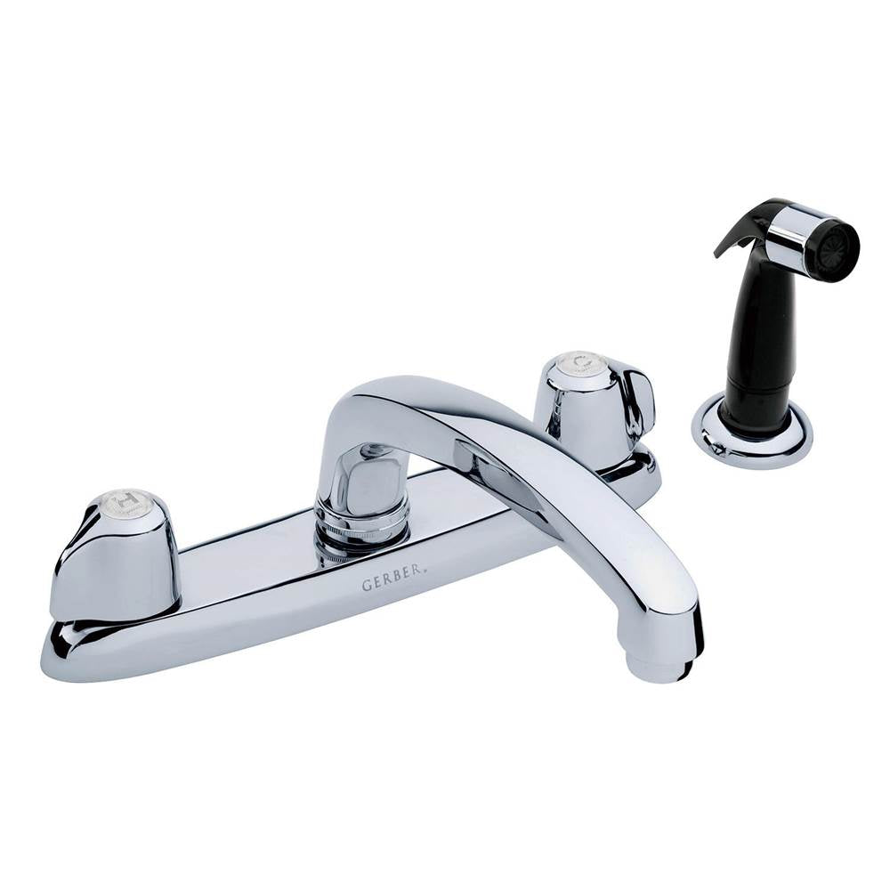 Gerber Classics 2H Kitchen Faucet Deck Plate Mounted w/ Spray 1.75gpm Chrome