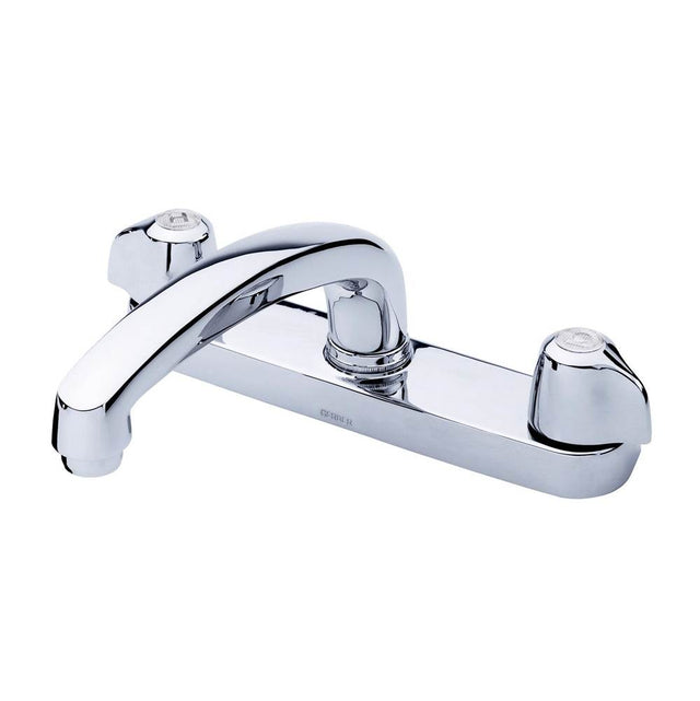 Gerber Plumbing - Gerber Classics 2H Kitchen Faucet Deck Plate Mounted w/ Metal Handles & Cast Brass Spout 1.75gpm Compression Cartridge Chrome - Chrome