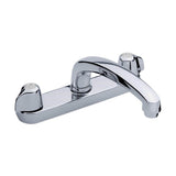 Gerber Classics 2H Kitchen Faucet Deck Plate Mounted w/ Metal Handles & Cast Brass Spout 1.75gpm Compression Cartridge Chrome