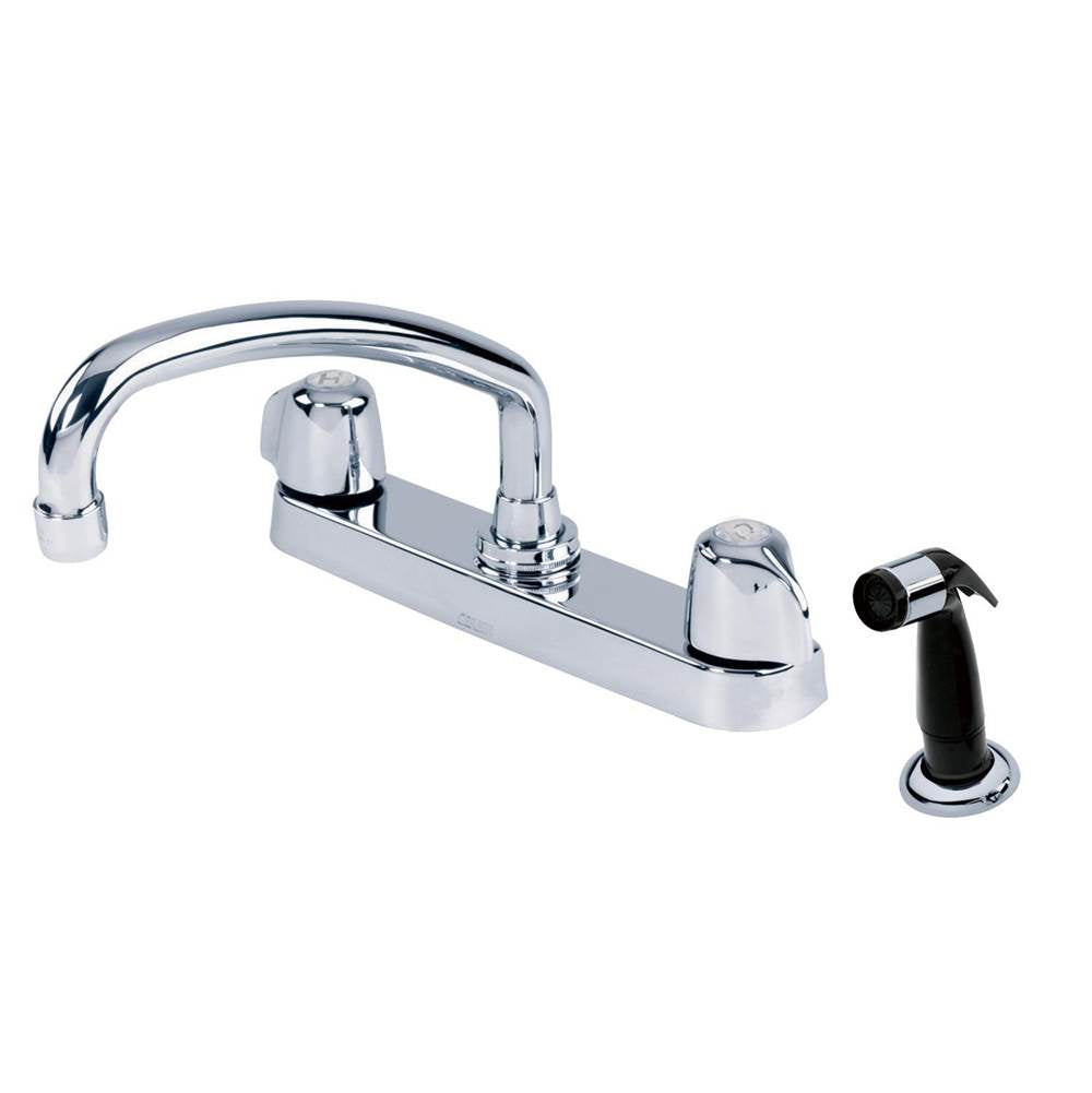 Gerber Plumbing - Gerber Classics 2H Kitchen Faucet Deck Plate Mounted w/ Spray & Tubular Spout 1.75gpm Chrome - Chrome