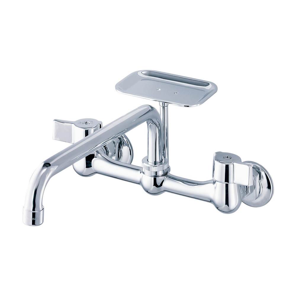 Gerber Plumbing - Gerber Classics 2H Wall Mount Kitchen Faucet w/ 8'' Spout & Soap Dish 1.75gpm Chrome - Chrome