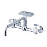 Gerber Plumbing - Gerber Classics 2H Wall Mount Kitchen Faucet w/ 8'' Spout & Soap Dish 1.75gpm Chrome - Chrome