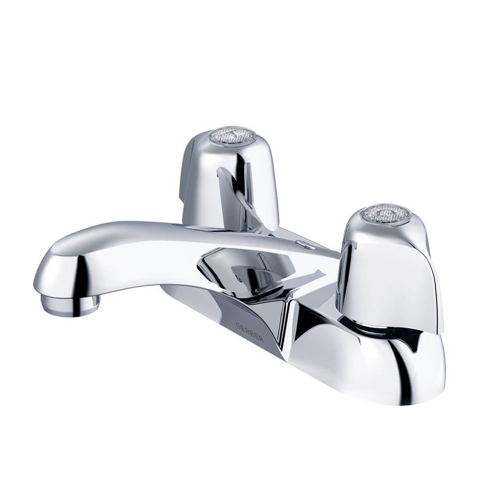 Gerber Plumbing - Gerber Classics Two Metal Handle Centerset Lavatory Faucet with Chain Stay 1.2gpm Chrome - Chrome