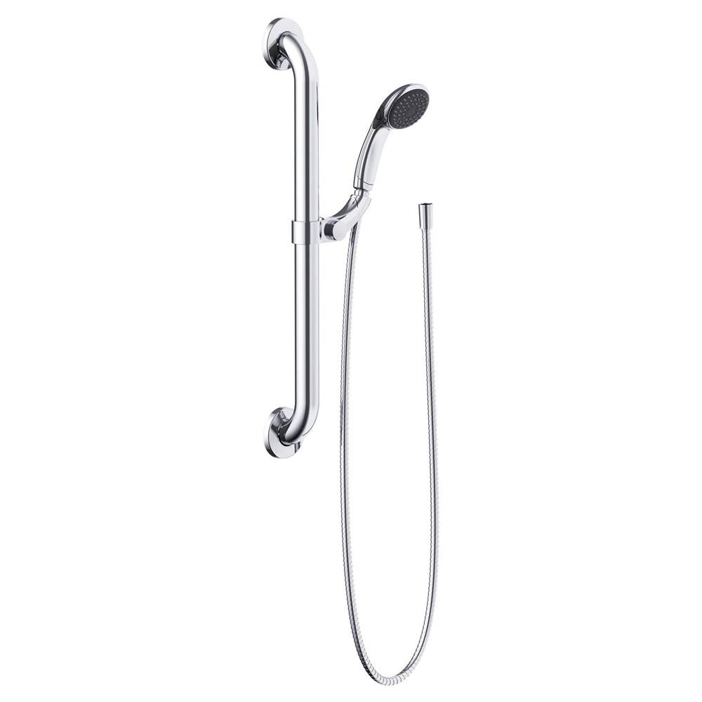 Gerber Plumbing - ADA Compliant Grab Bar w/ 2 Function Handshower 2.5gpm Chrome - Chrome