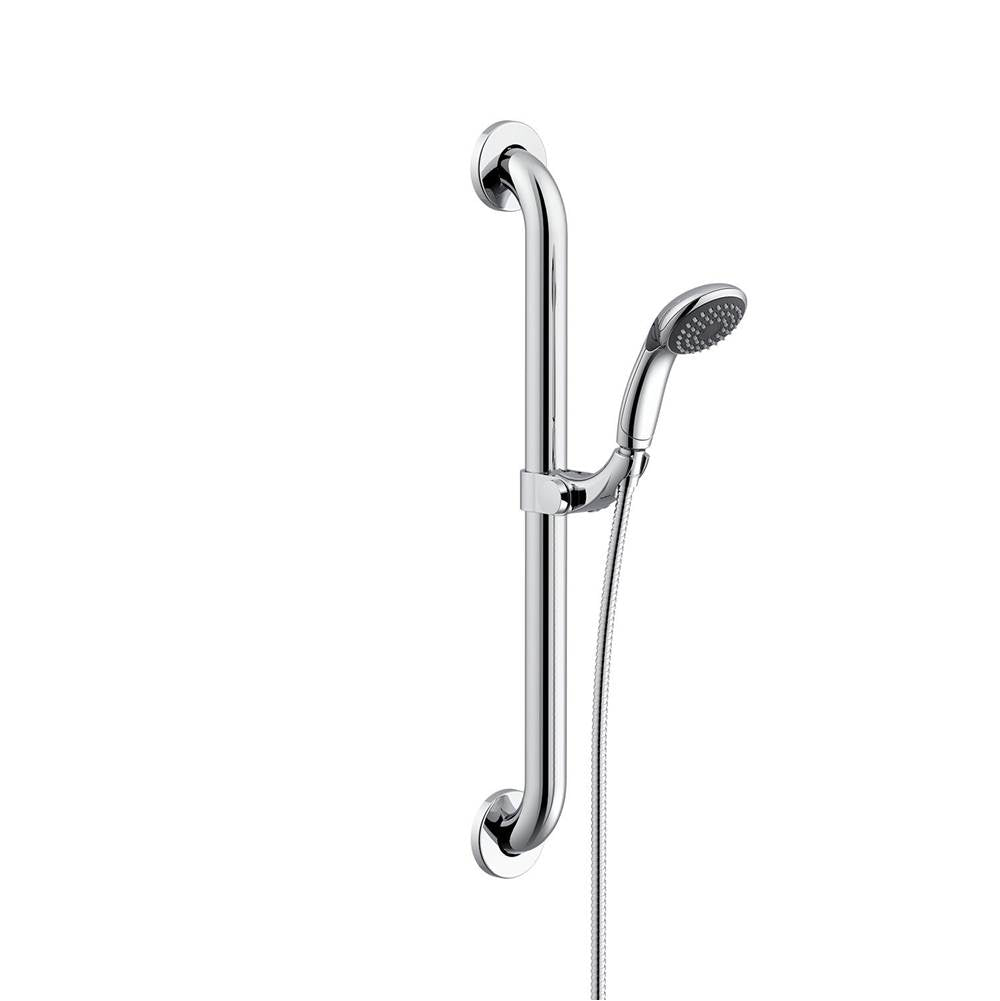 Gerber Plumbing - ADA Compliant Grab Bar w/ 2 Function Handshower 1.75gpm Chrome - Chrome