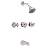 Gerber Classics Three Handle Sliding Sleeve Escutcheon Tub & Shower Fitting with IPS/Sweat Connections & Threaded Spout 1.75gpm Chrome