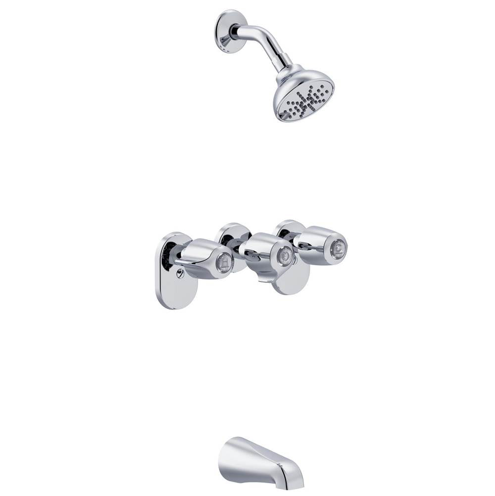 Gerber Plumbing - Gerber Classics 3H By-Pass Valve Body Tub & Shower Fitting 1.75gpm Chrome - Chrome