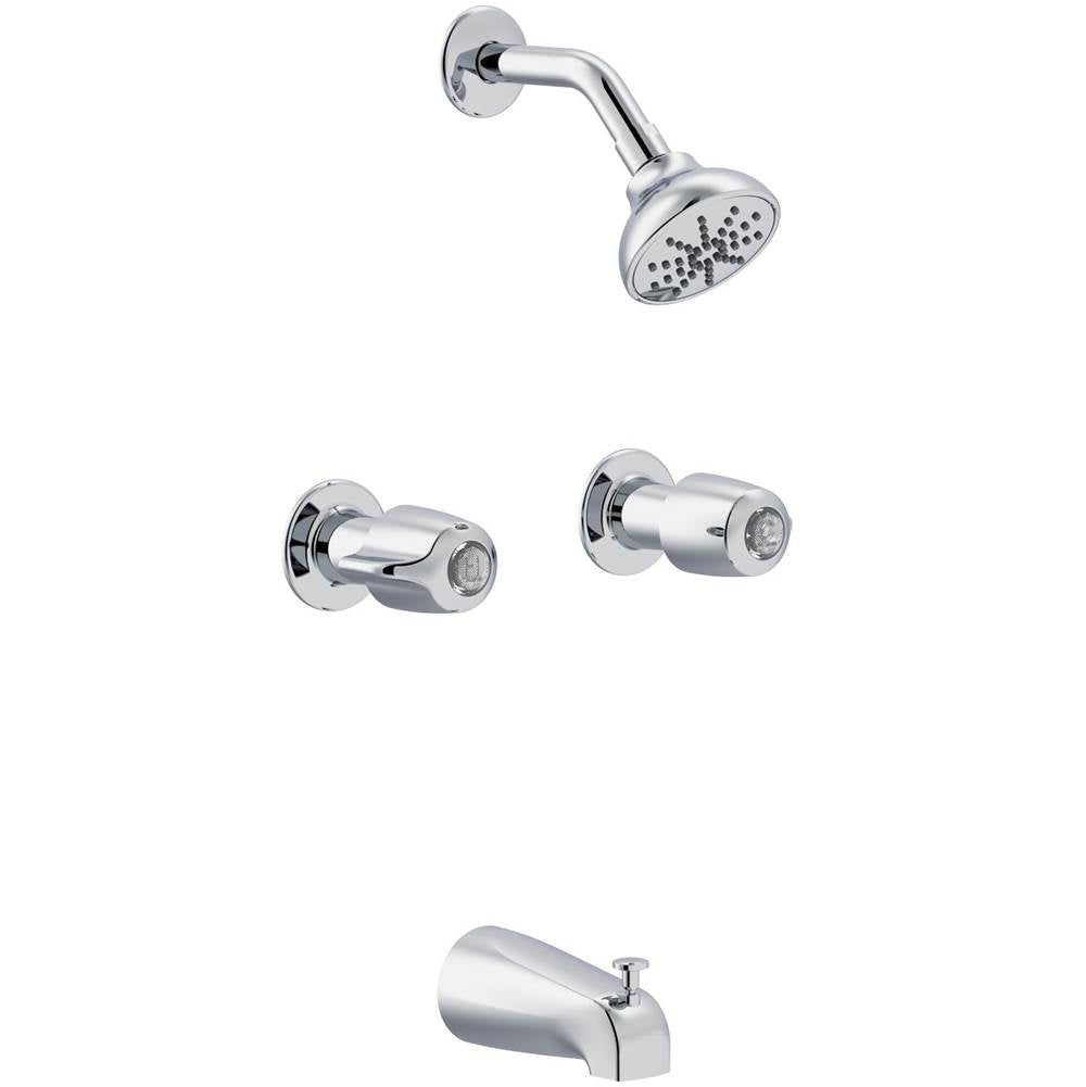 Gerber Plumbing - Gerber Classics Two Handle Threaded Escutcheon Tub & Shower Fitting with IPS/Sweat Connections 1.75gpm Chrome - Chrome