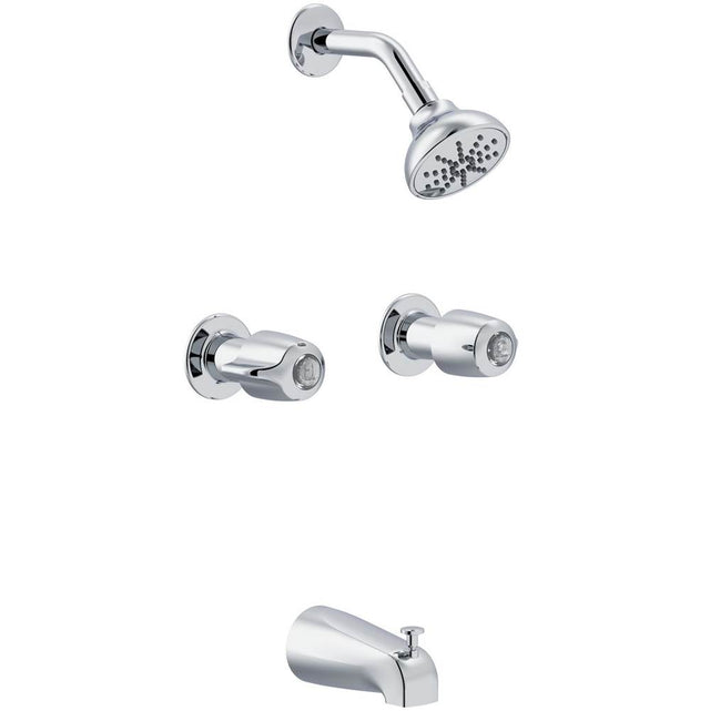 Gerber Plumbing - Gerber Classics Two Handle Threaded Escutcheon Tub & Shower Fitting with IPS/Sweat Connections 1.75gpm Chrome - Chrome