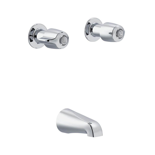 Gerber Plumbing - Gerber Classics 2H Tub Fitting w/ Sliding Sleeve Escutcheon Tub Spout 8'' Centers Chrome - Chrome