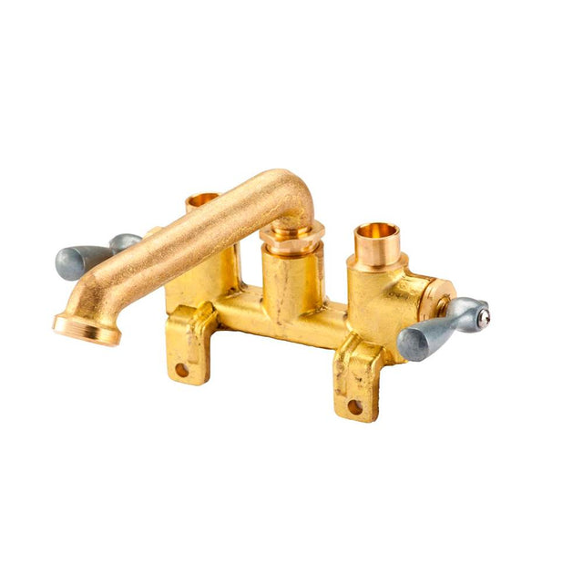 Gerber Plumbing - Gerber Classics 2H Laundry Faucet w/ Threaded Legs & Direct Sweat Connections -No Threads on Spout Rough Brass - Rough Brass
