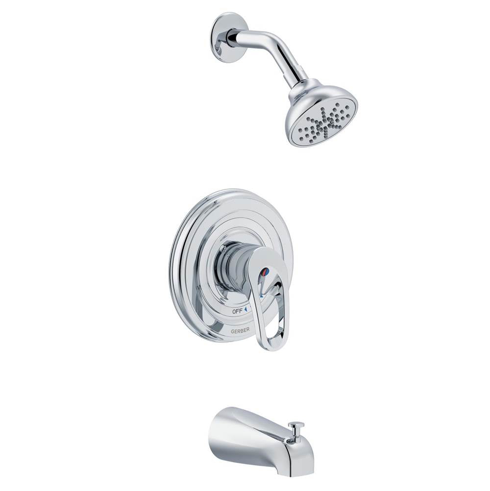 Gerber Plumbing - Pressure Balance Tub & Shower IPS/Maint Stops ''Econo'' 1994 1.75gpm Chrome - Chrome