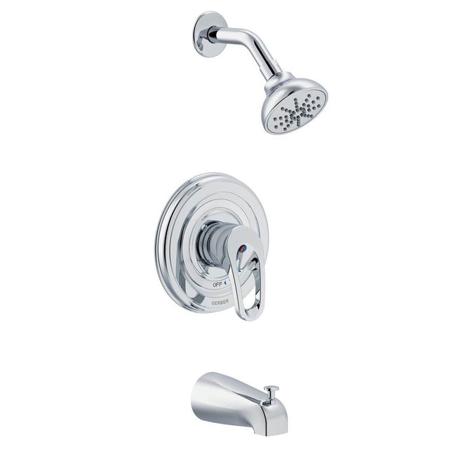 Gerber Plumbing - Pressure Balance Tub & Shower IPS/Maint Stops ''Econo'' 1994 1.75gpm Chrome - Chrome