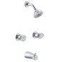 Gerber Plumbing - Gerber Hardwater Two Handle Threaded Escutcheon Tub & Shower Fitting with Threaded Diverter Spout 1.75gpm Chrome - Chrome
