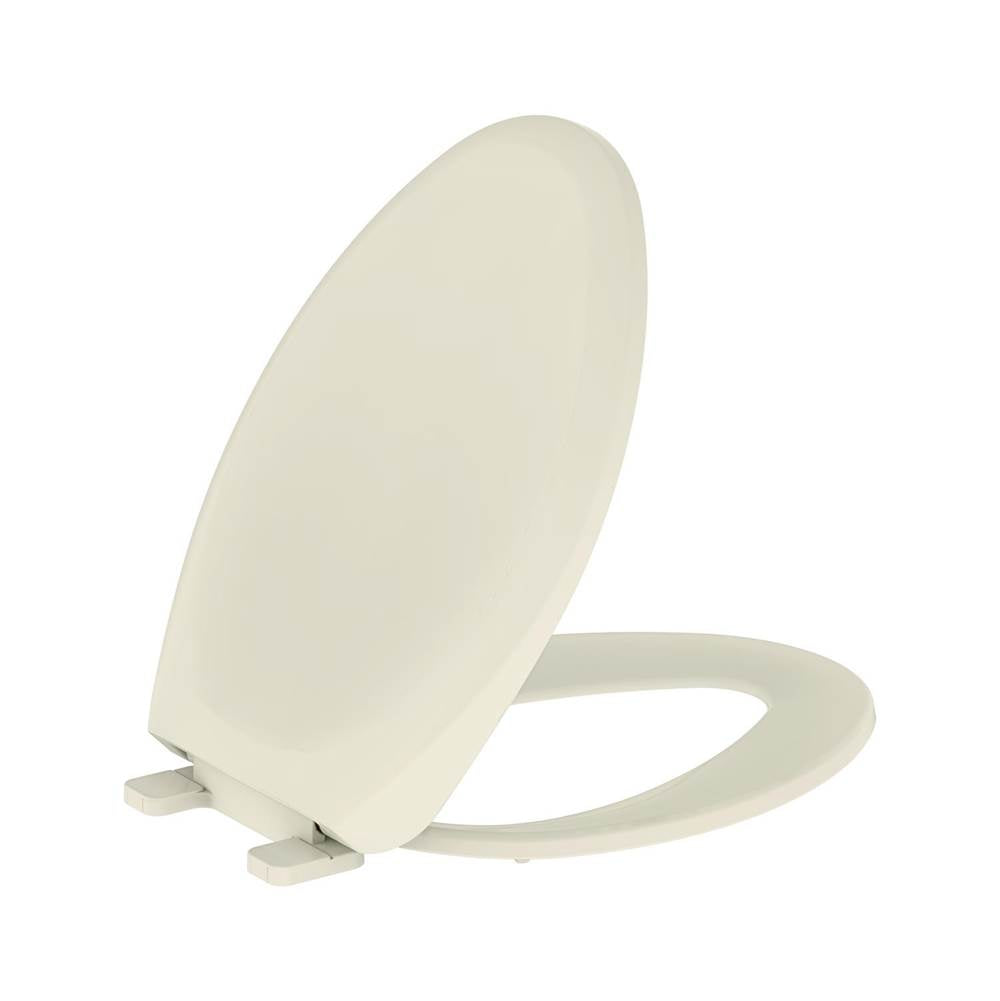 Elongated Non-Slow Close Toilet Seat with Adjustable Mounting White