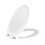 Elongated Non-Slow Close Toilet Seat with Adjustable Mounting White