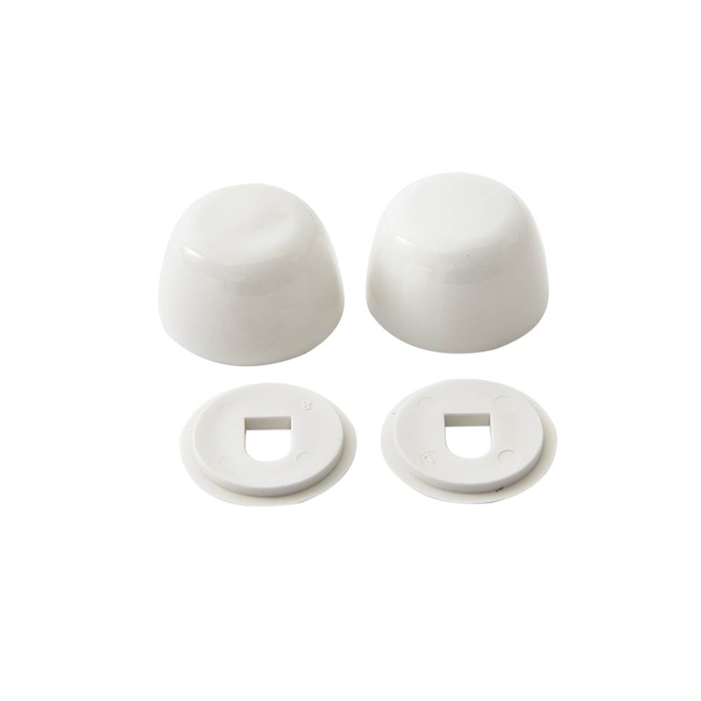 Gerber Plumbing - Bowl Bolt Caps & Washers for All Gerber Gravity Toilets Plastic (Bag of 2) White - White
