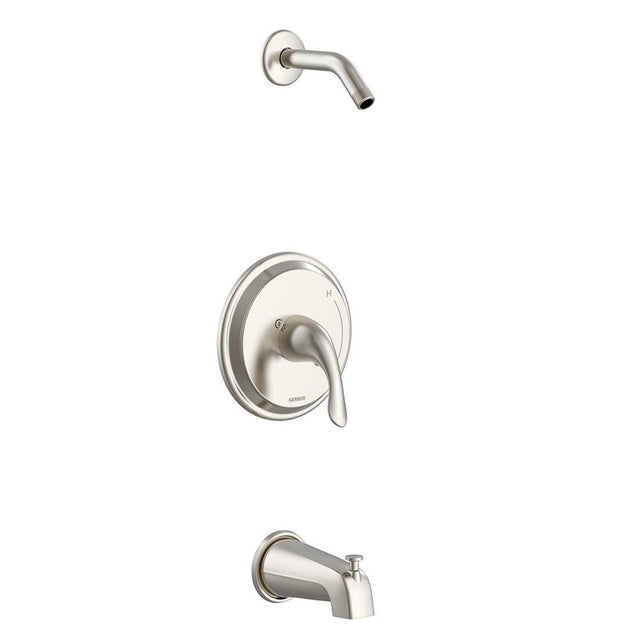 Gerber Plumbing - Viper 1H Tub & Shower Trim Kit & Treysta Cartridge w/Diverter on Spout Less Showerhead Brushed Nickel - Brushed Nickel