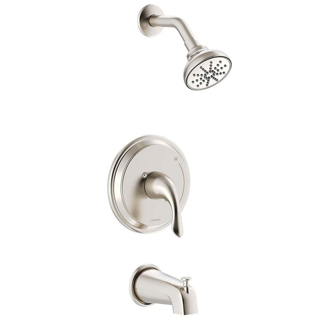 Gerber Plumbing - Viper 1H Tub & Shower Trim Kit & Treysta Cartridge 1.75gpm Brushed Nickel - Brushed Nickel