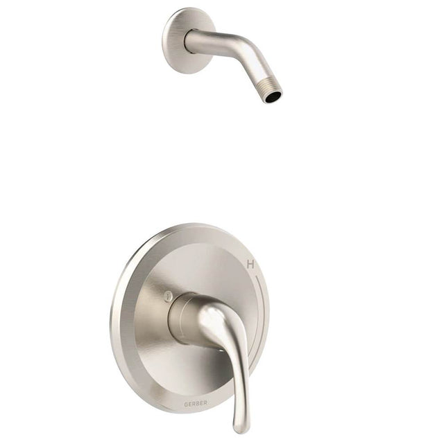 Gerber Plumbing - Maxwell 1H Shower Only Trim Kit & Treysta Cartridge Less Showerhead Brushed Nickel - Brushed Nickel