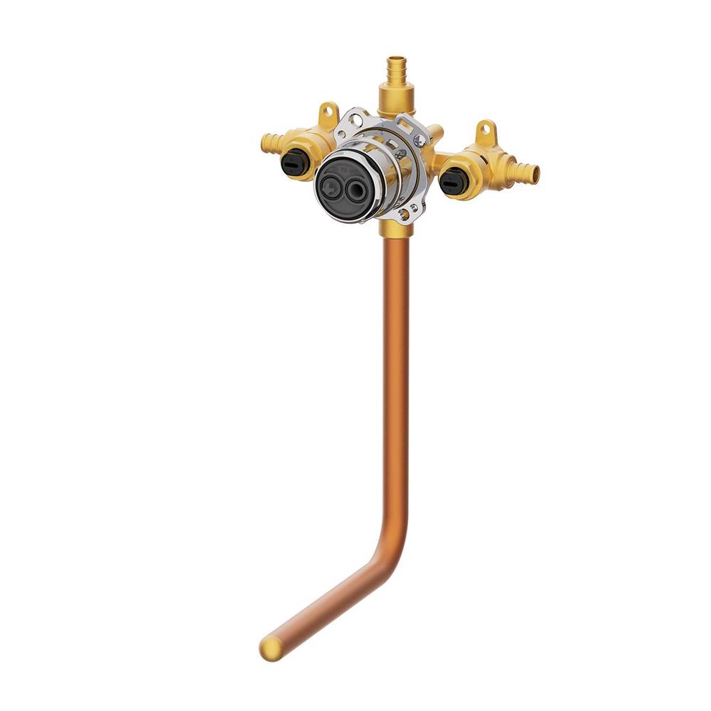 Gerber Plumbing - Treysta Tub & Shower Valve- Horizontal Inputs WITH Stops WITH Stub-out - Crimp Pex - Chrome